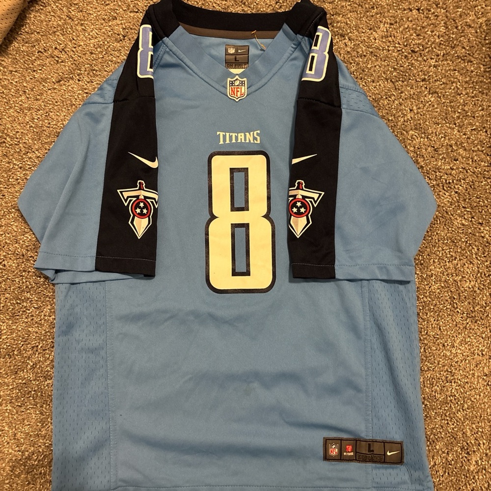 Nike men’s Titans Light Blue and Navy Jersey